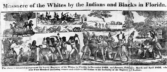 From December 1835 to April 1836, nearly four hundred white  settlers of Florida were massacred by Native and African Americans. ---  Image by © CORBIS